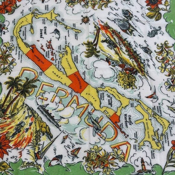 Green Bermuda Map Bandana - Picture 7 of 8